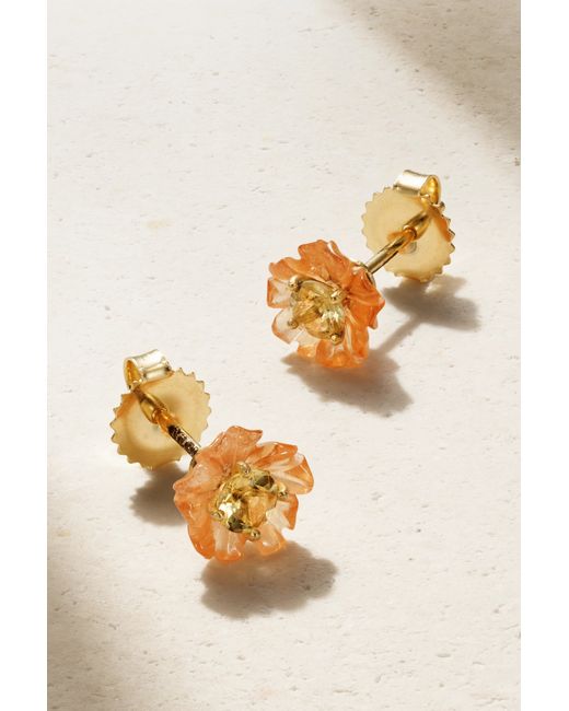Irene Neuwirth Tropical Flower 18-karat Garnet And Tourmaline Earrings