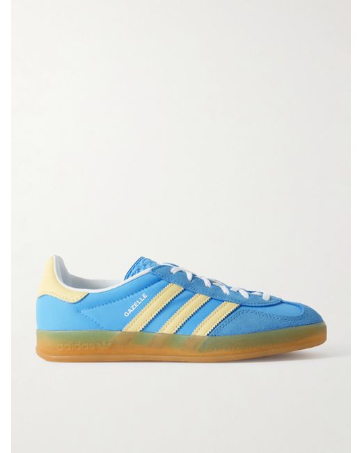 Adidas Originals Gazelle Indoor Leather-trimmed Suede And Nylon Sneakers