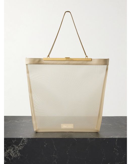 Khaite Augusta Chain And Leather-trimmed Mesh Tote