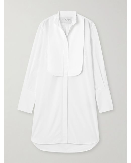 Az Factory Layered Cotton Gabardine-trimmed Cotton-poplin Mini Shirt Dress