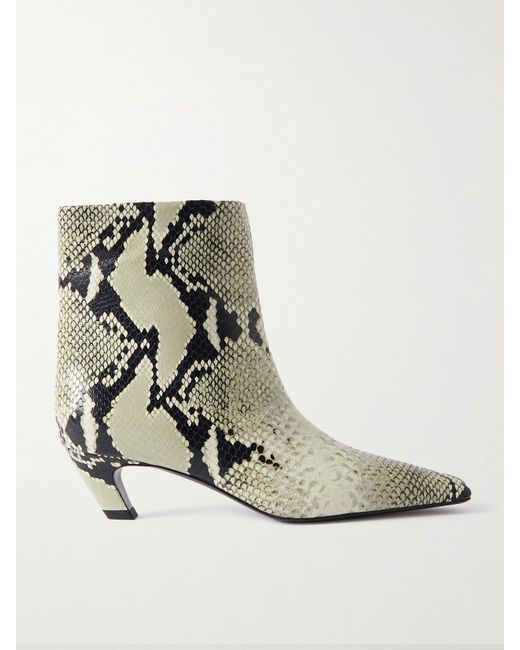 Khaite Arizona Snake-effect Leather Ankle Boots Snake print