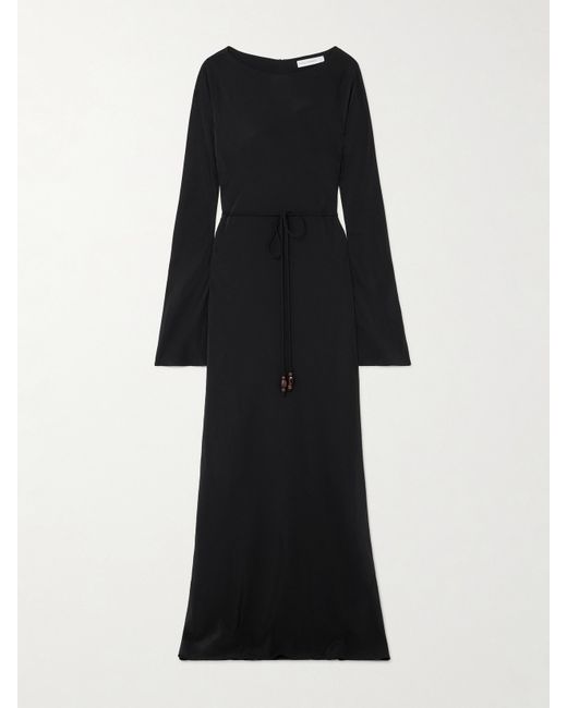 Faithful the Brand Net Sustain Bellini Belted Silk-crepe Maxi Dress