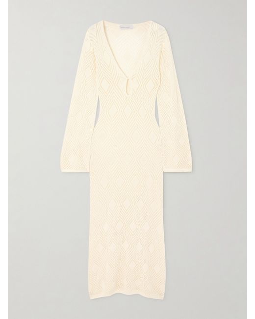 Faithful the Brand Net Sustain Serena Pointelle-knit Cotton Maxi Dress