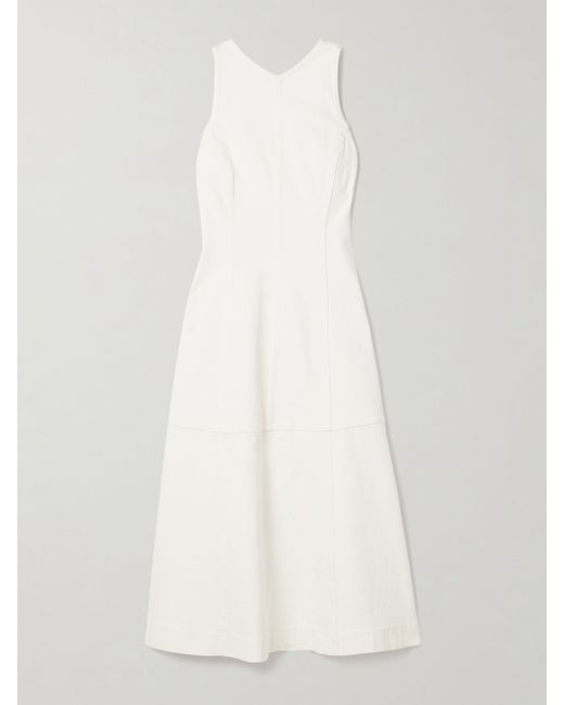 Proenza Schouler White Label Arlet Paneled Denim Midi Dress US0