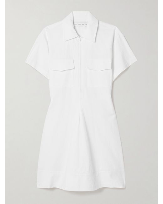 Proenza Schouler White Label Carmine Crinkled Cotton And Linen-blend Mini Dress