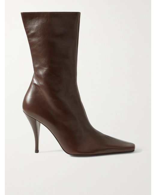 The Row Shrimpton Leather Ankle Boots