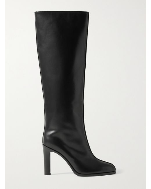 The Row Paneled Leather Knee Boots