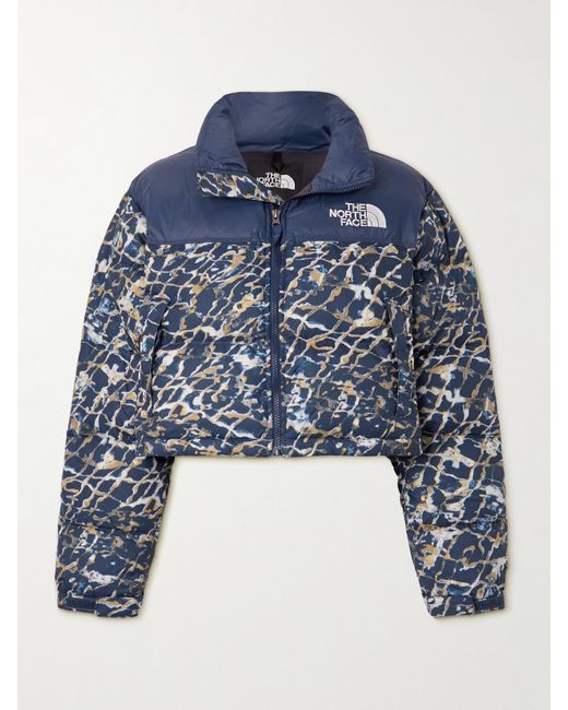 The North Face Nuptse Reversible Cropped Embroidered Quilted Shell Down Jacket