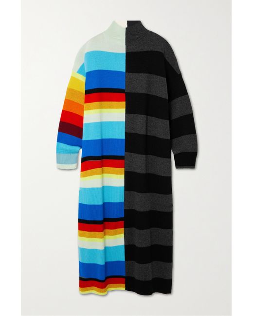 Christopher John Rogers Striped Wool-blend Maxi Dress