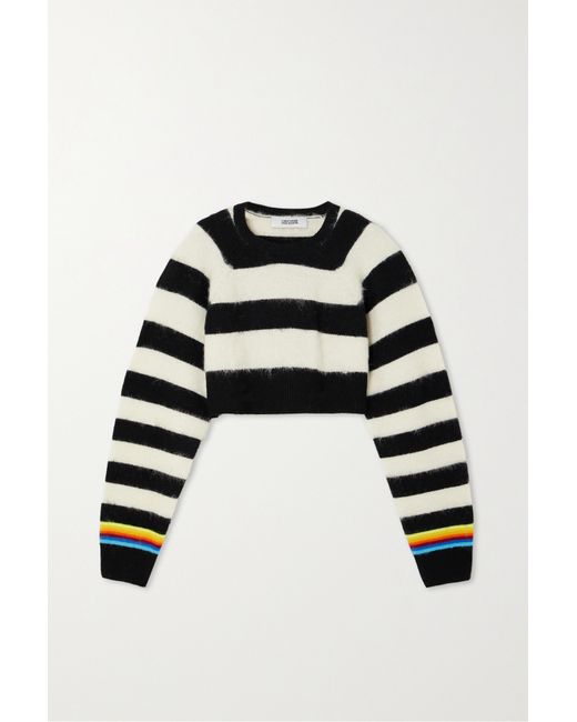 Christopher John Rogers Striped Brushed Wool-blend Sweater