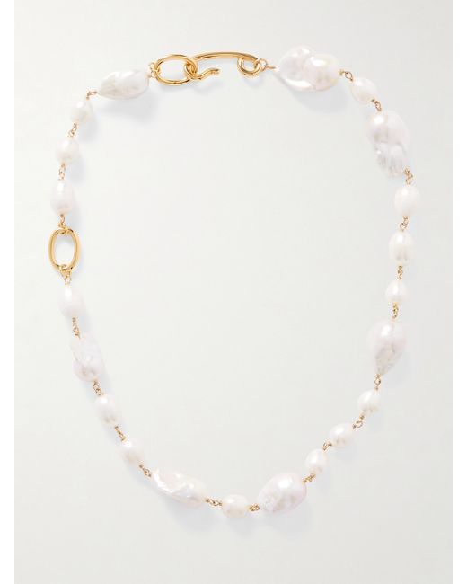 Jil Sander Gold-tone And Pearl Necklace