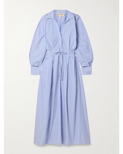 Mara Hoffman Net Sustain Colleen Striped Organic Cotton-poplin Maxi Shirt Dress