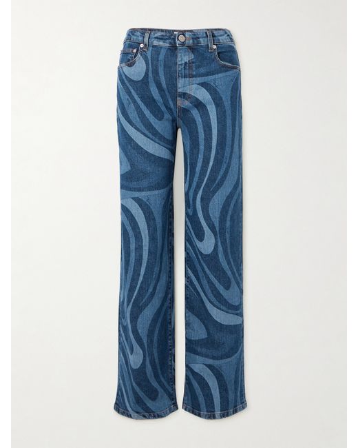 Pucci Printed High-rise Straight-leg Jeans