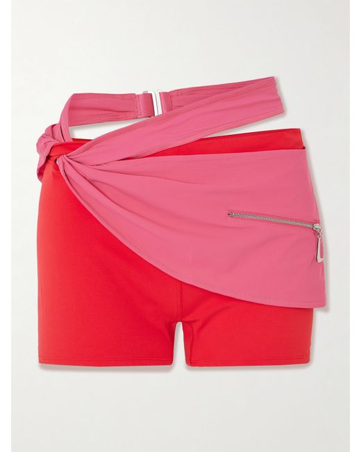 Nike Jacquemus Belted Layered Stretch Shorts