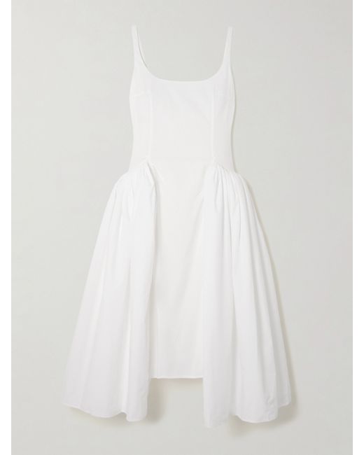 16Arlington Vezile Pleated Cotton-poplin Midi Dress