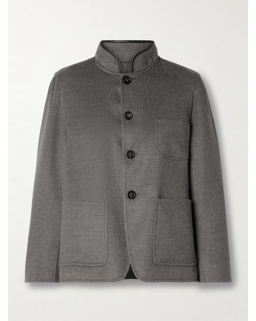 Loro Piana Leather-trimmed Cashmere Jacket