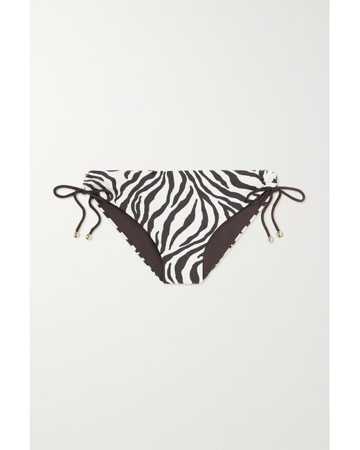 Max Mara Sibilla Embellished Zebra-print Bikini Briefs