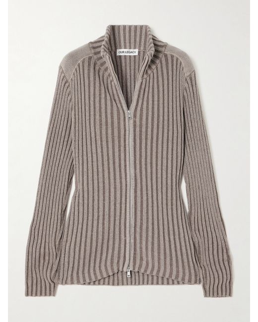 Our Legacy Ribbed Cotton And Cashmere-blend Cardigan