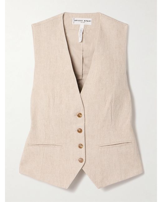 Apiece Apart Cecila Linen And Cotton-blend Vest