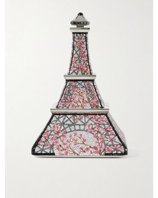 Judith Leiber Couture Eiffel Tower Crystal-embellished tone Clutch