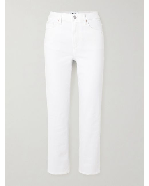 Paige Sarah Cropped High-rise Straight-leg Jeans