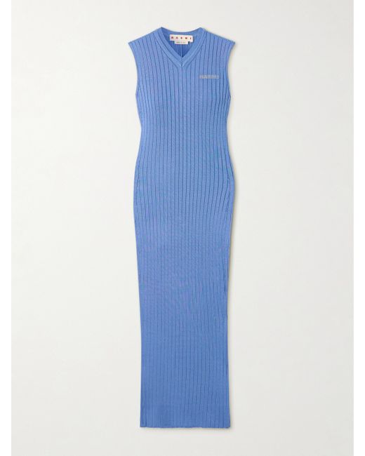 Marni Ribbed-knit Midi Dress