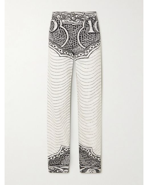 Jean Paul Gaultier Printed High-rise Tapered Jeans
