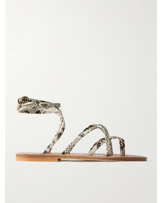 K Jacques St Tropez Zenobie Snake-effect Leather Sandals Snake print