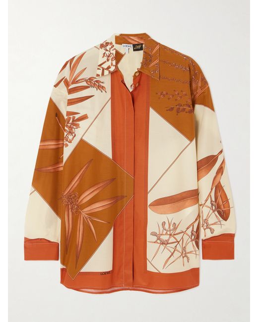Loewe Paulas Ibiza Printed Cotton And Silk-blend Shirt