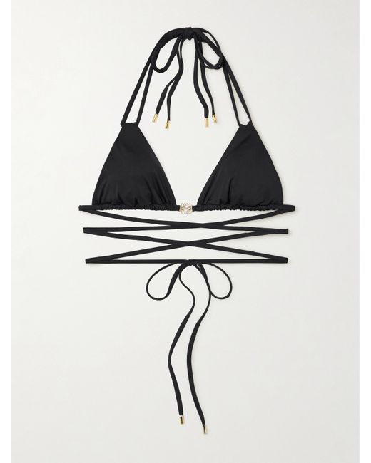 Loewe Paulas Ibiza Embellished Triangle Bikini Top