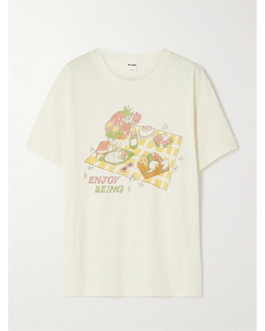 Re/Done 90s Easy Picnic Cotton-jersey T-shirt
