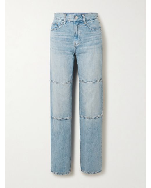 Helmut Lang Carpenter Paneled High-rise Straight-leg Jeans