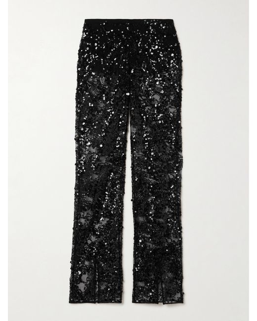 Siedrés Pals Sequined Tulle Flared Pants