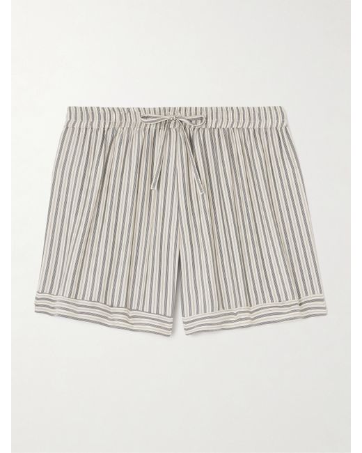 Le Kasha Kensu Striped Silk-satin Shorts