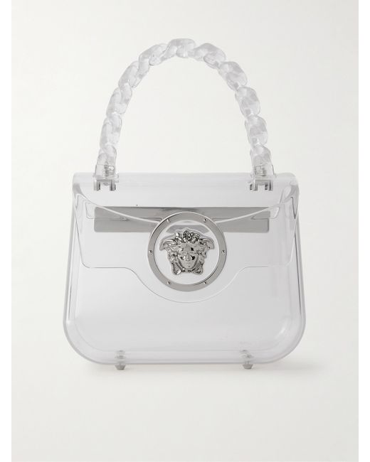 Versace Embellished Plexiglas Mini Shoulder Bag
