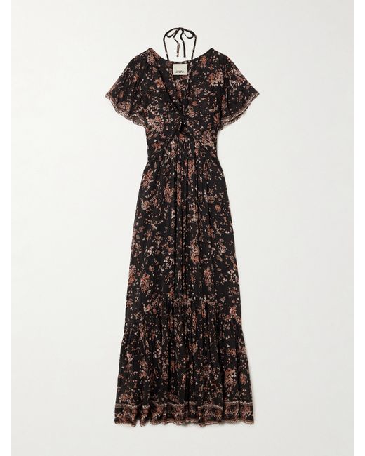 Isabel Marant Agathe Tiered Printed Cotton And Silk-blend Crepon Halterneck Maxi Dress