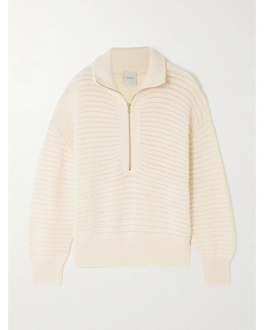 Varley Tara Pointelle-knit Cotton Sweater