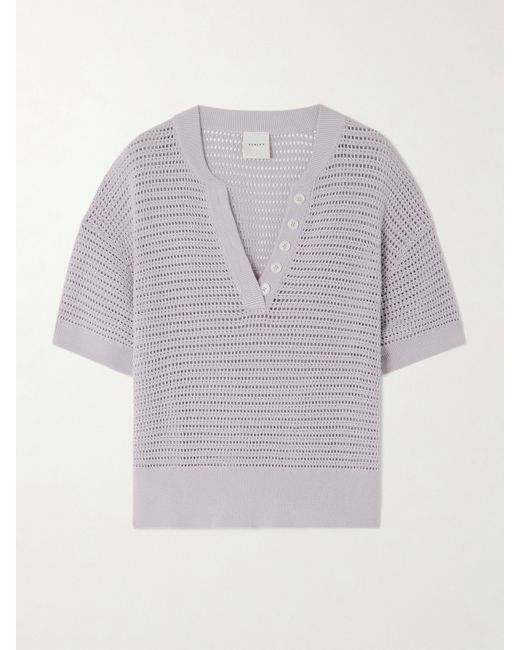 Varley Callie Open-knit Cotton Top Light