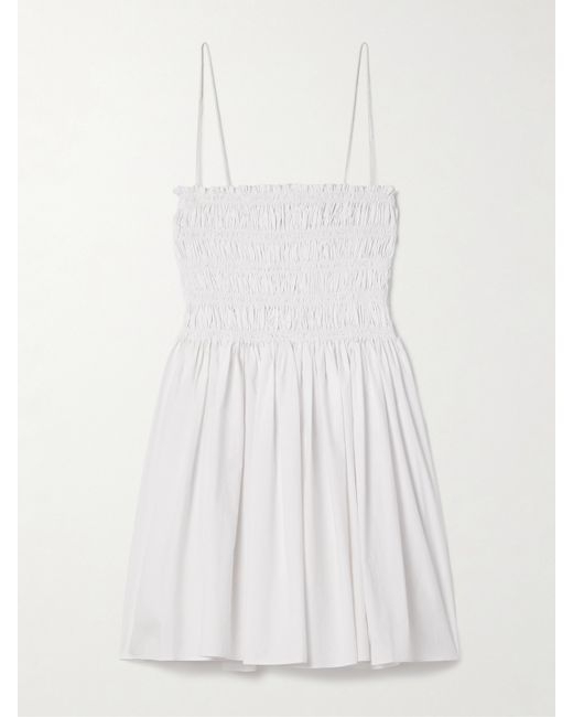 Matteau Net Sustain Shirred Organic Cotton-poplin Mini Dress