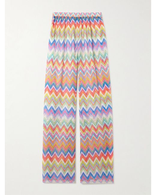 Missoni Striped Crochet-knit Wide-leg Pants