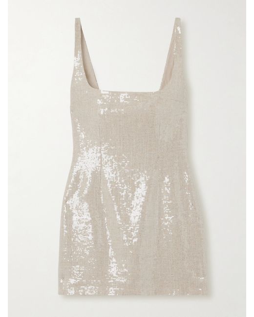 16Arlington Sior Sequined Gauze Mini Dress