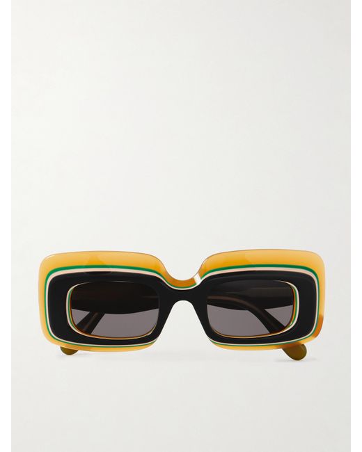 Loewe Layered Rectangle-frame Acetate Sunglasses