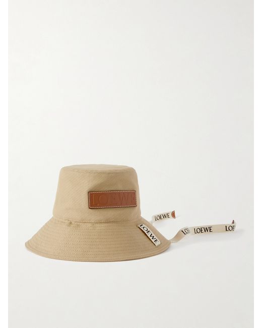 Loewe Paulas Ibiza Appliquéd Cotton-canvas Bucket Hat