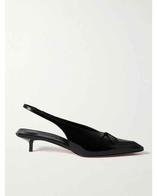Jacquemus Cubisto Bow-detailed Leather Slingback Pumps