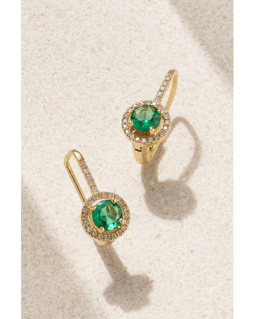 Ileana Makri Waterfall 18-karat Emerald And Diamond Earrings