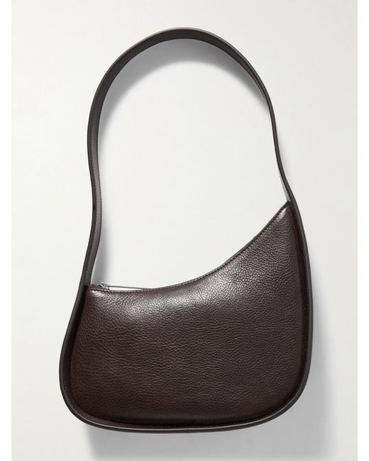 The Row Half Moon Textured-leather Shoulder Bag