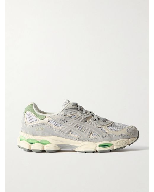 Asics Gel-nyc Leather And Suede-trimmed Mesh Sneakers