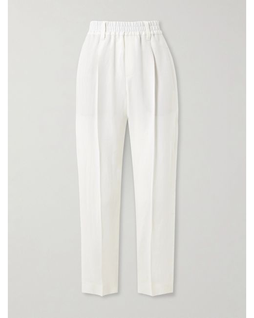 Brunello Cucinelli Pleated Twill Tapered Pants