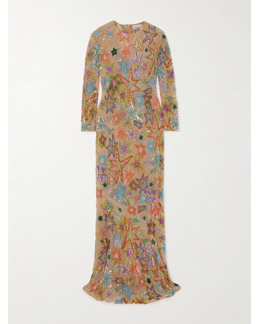 Ashish Sequin-embellished Tulle Maxi Dress