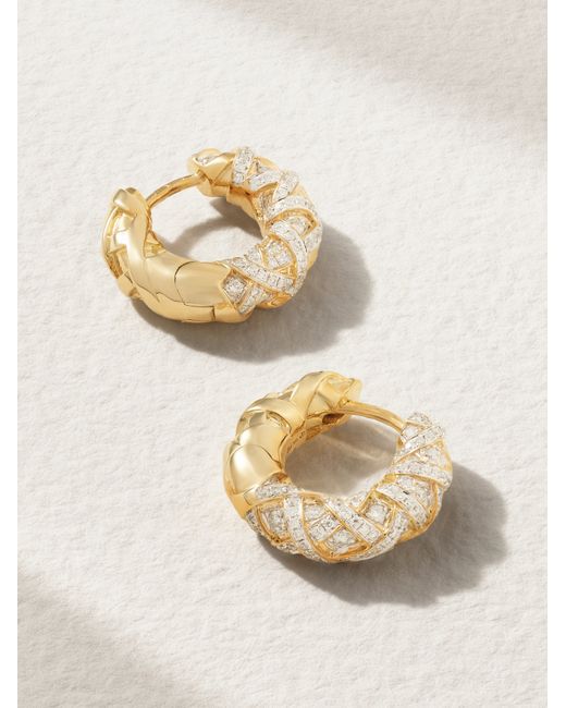 Yvonne Léon Ananas 9-karat Diamond Hoop Earrings